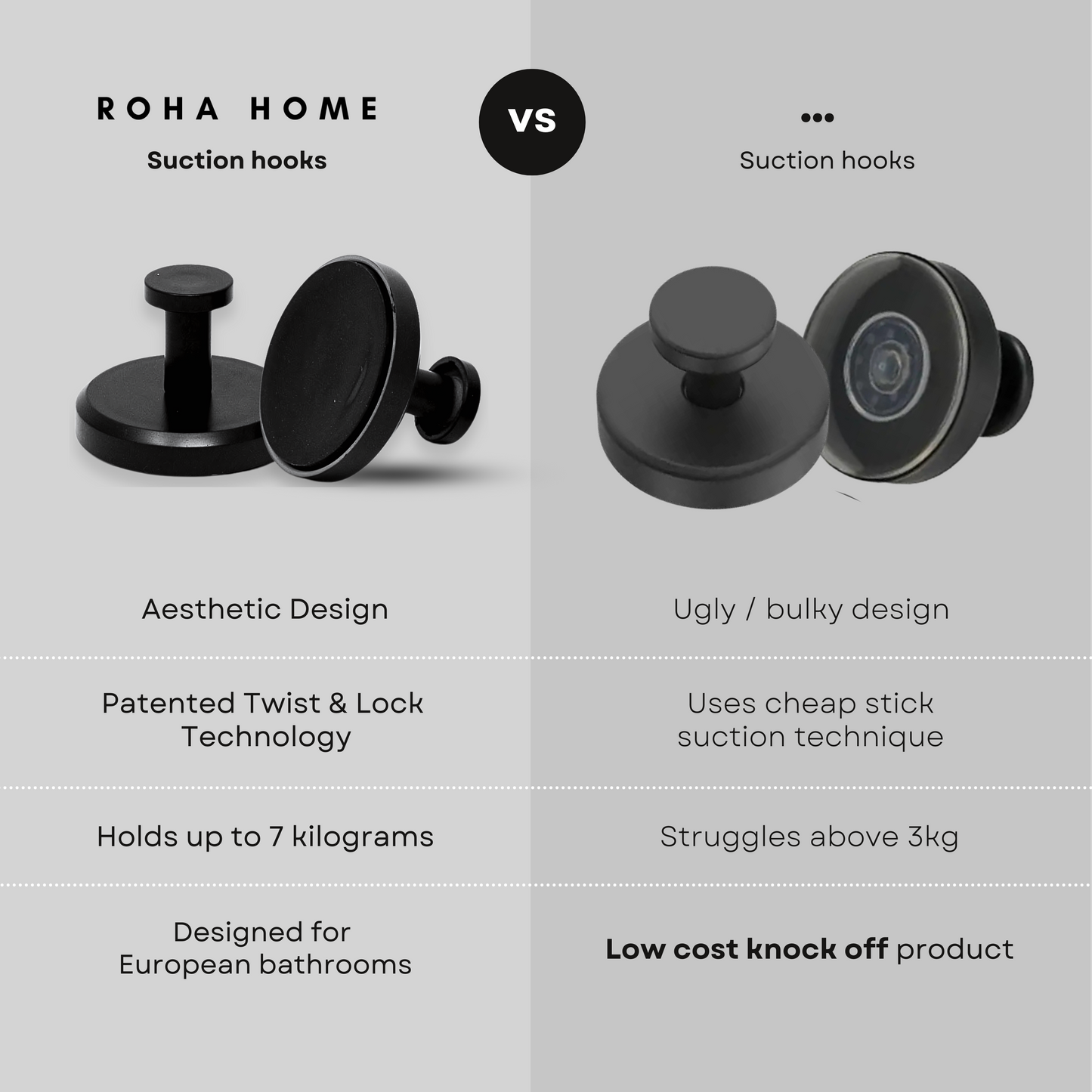 ROHA SUCTION HOOKS 4X